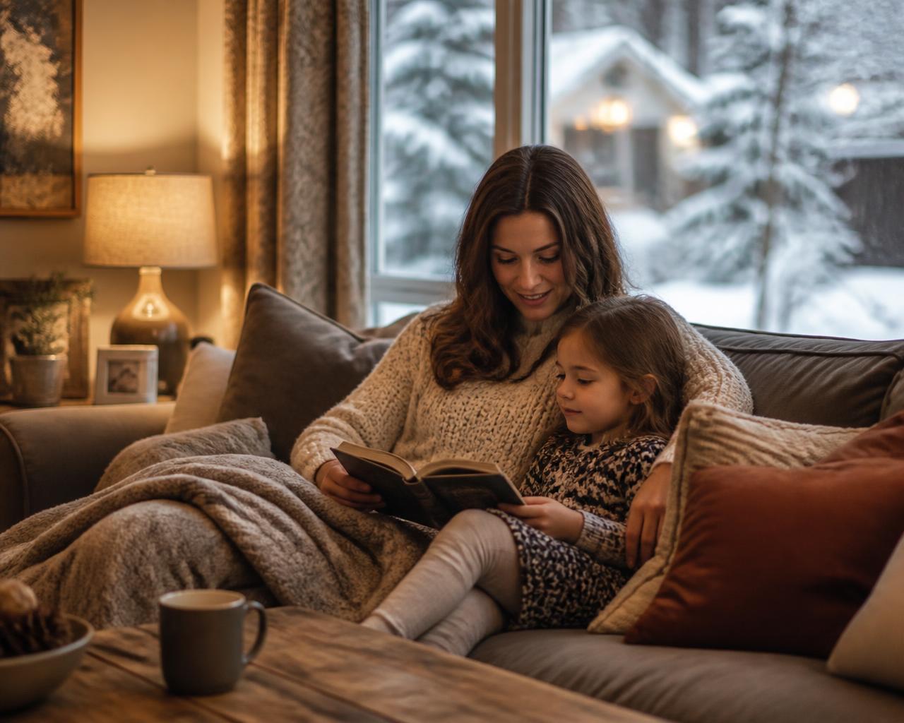 A family relaxing comfortably at home after their new Blue Valley air conditioning installation